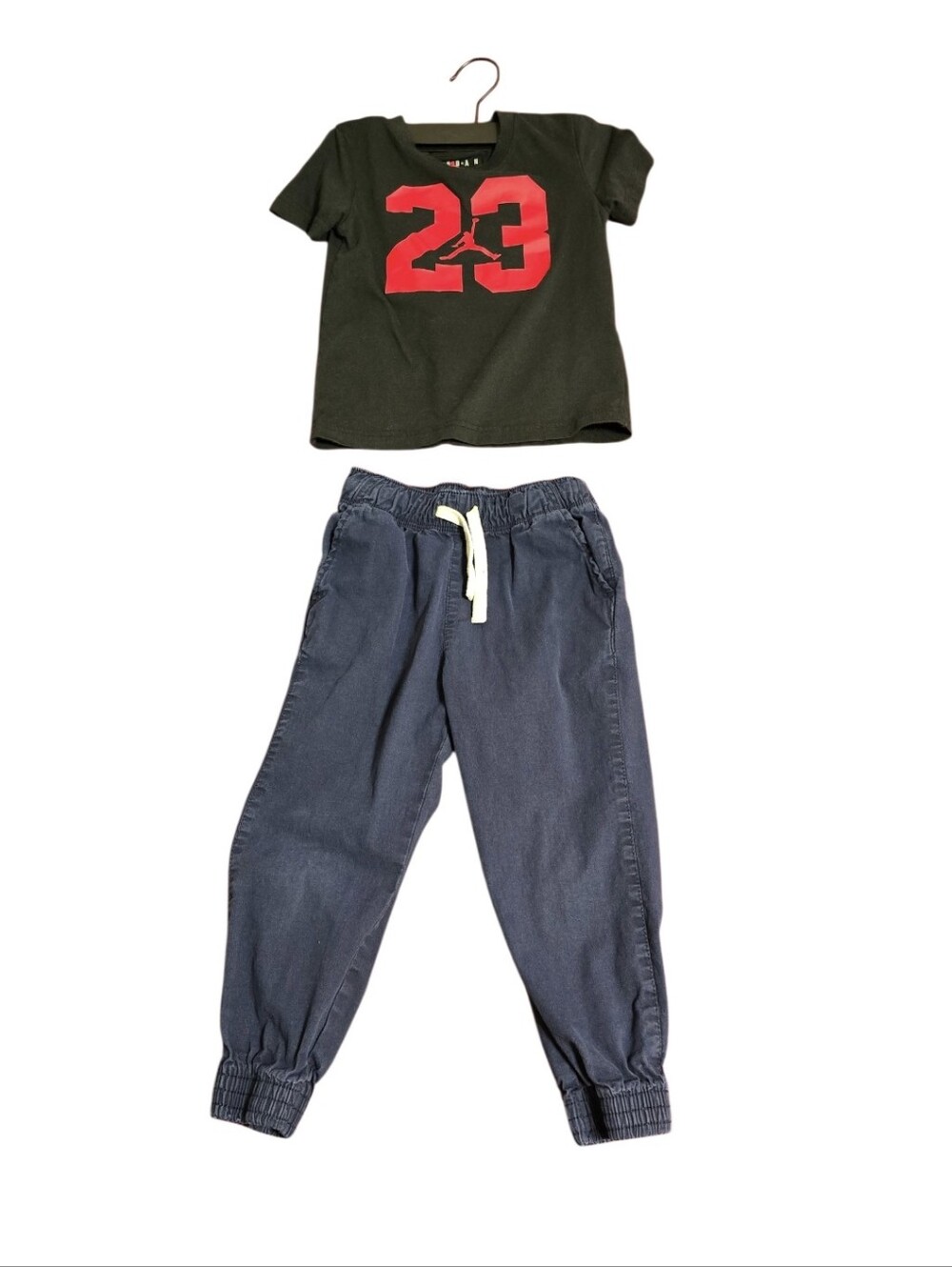 Kids Dark Navy Elastic-Waist Jogger Pants
